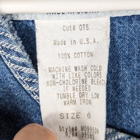 Miss Daisy 6 Made in USA Denim Dress Blue Button Waist 80s Vintage Cotton Midi - Picture 3 of 5